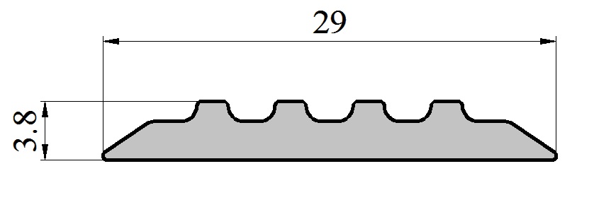 Тактильная плитка самоклеющаяся с продольными рифами (28 мм) 4581