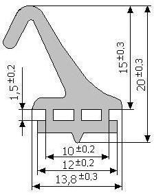 Уплотнитель для алюминиевых окон и конструкций 1035 аналог КПУ 03