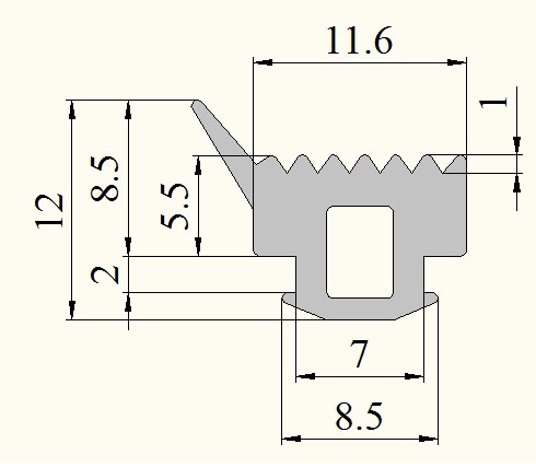 Уплотнитель для алюминиевых конструкций 1042 аналог ТПУ 007