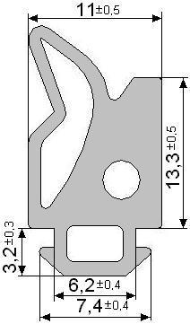 Уплотнитель для алюминиевых конструкций 1130