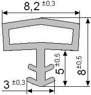 Уплотнитель для деревянных дверей 3014 (8,2х8 мм)