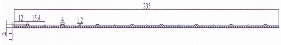 Привальная лента 235 мм (серый цвет) 4855
