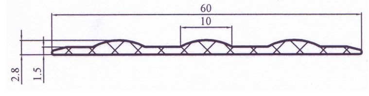 Привальная лента 60 мм (серый цвет) 4856